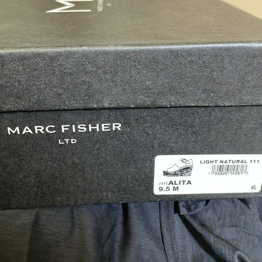 Tan/Beige Leather Platform Espadrilles by Marc Fisher NIB 9.5 - Picture 3 of 3